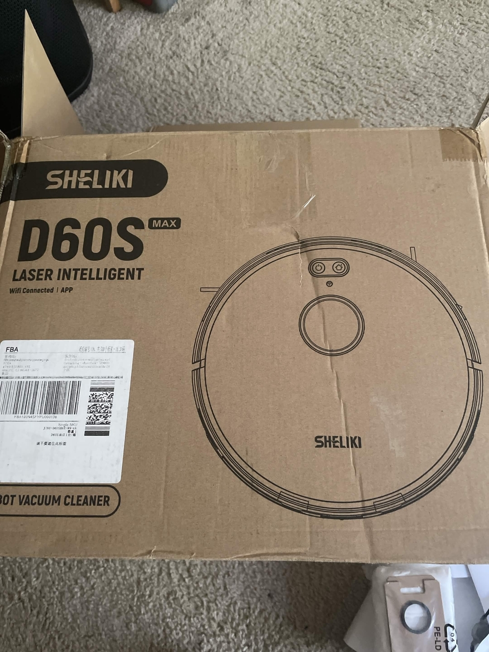 SHELIKI D60S Max Laser Intelligent Robot Vacuum - Brown Box